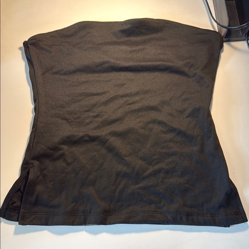 FadedRose Black Strapless Top